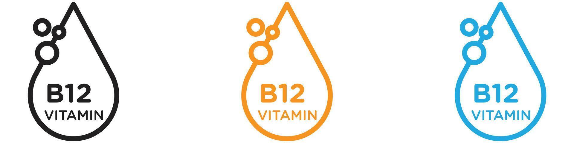 Vitamin B12 drop logo set collection for web app ui vector