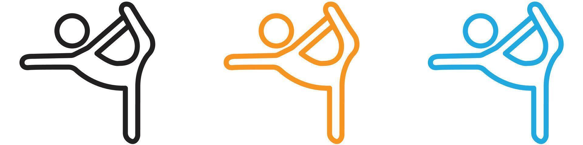 Yoga pose logo set collection for web app ui vector