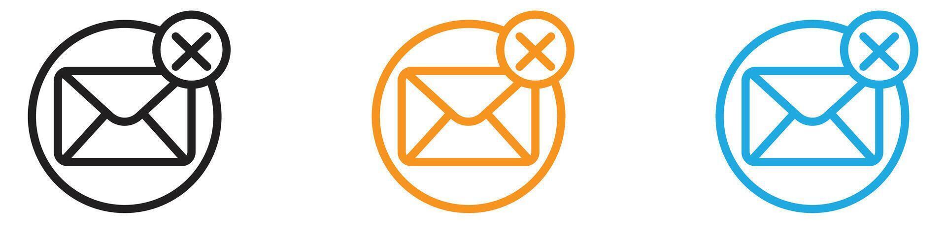 close mail logo set collection for web app ui vector