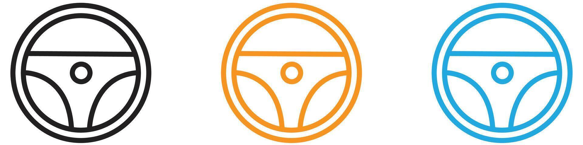 car Steering wheel logo set collection for web app ui vector