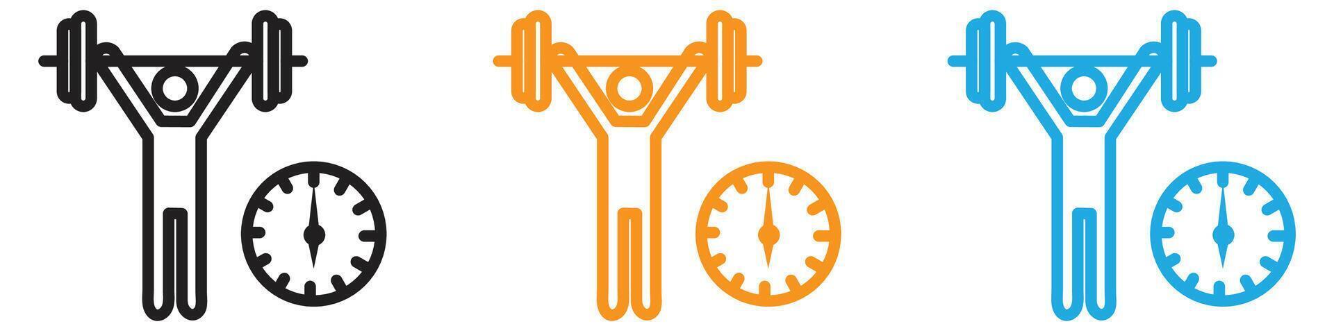exercise time logo set collection for web app ui vector