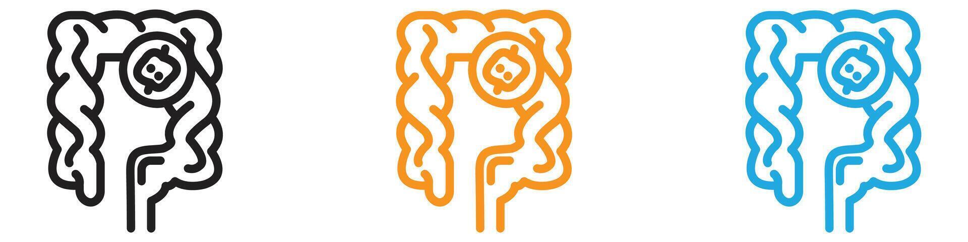 colorectal cancer logo set collection for web app ui vector
