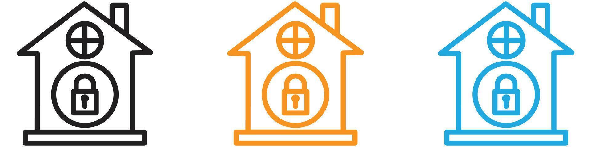 lock home logo set collection for web app ui vector