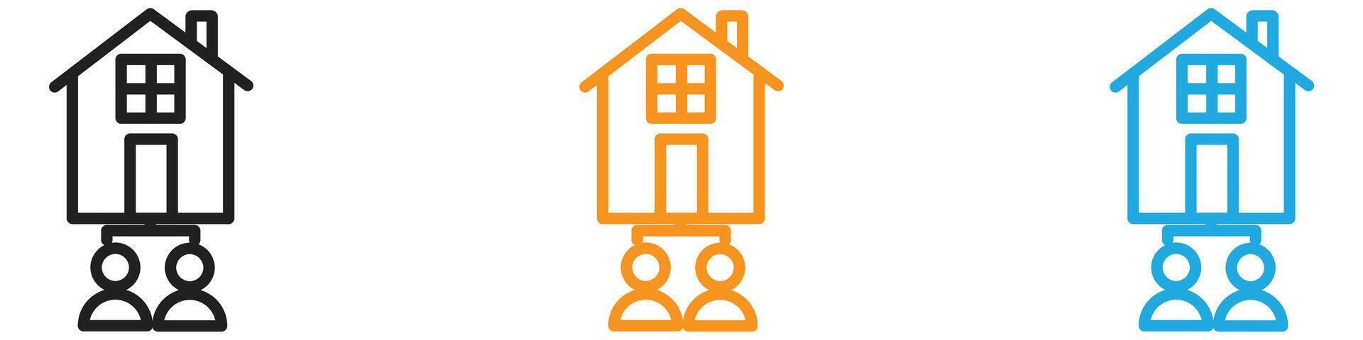 roommates logo set collection for web app ui vector