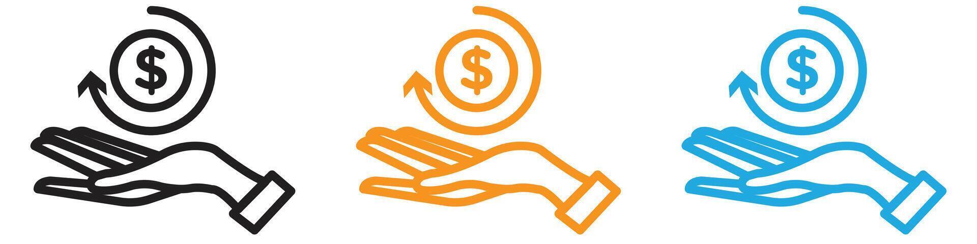 refund money logo set collection for web app ui vector