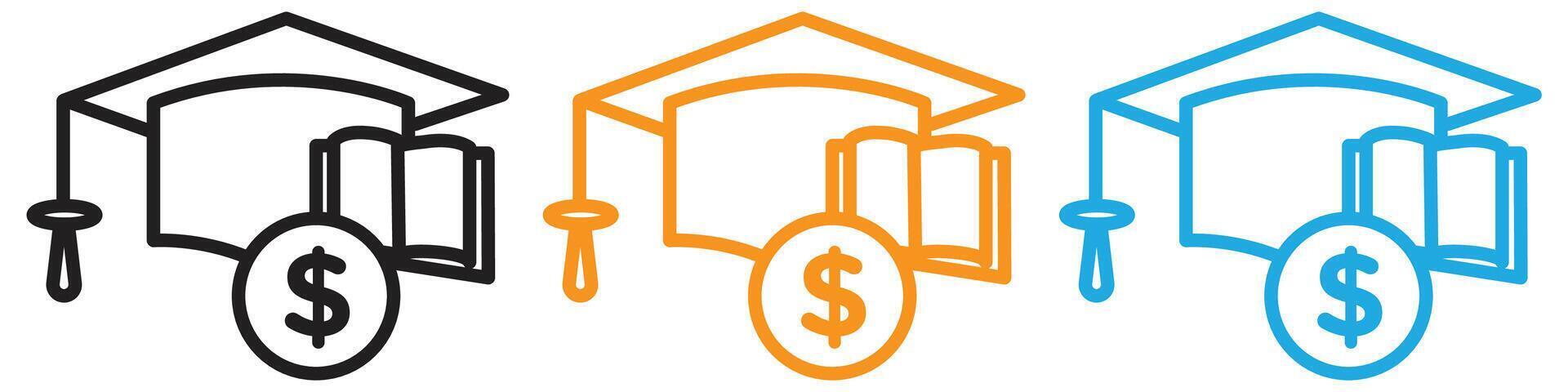 tuition fee logo set collection for web app ui vector