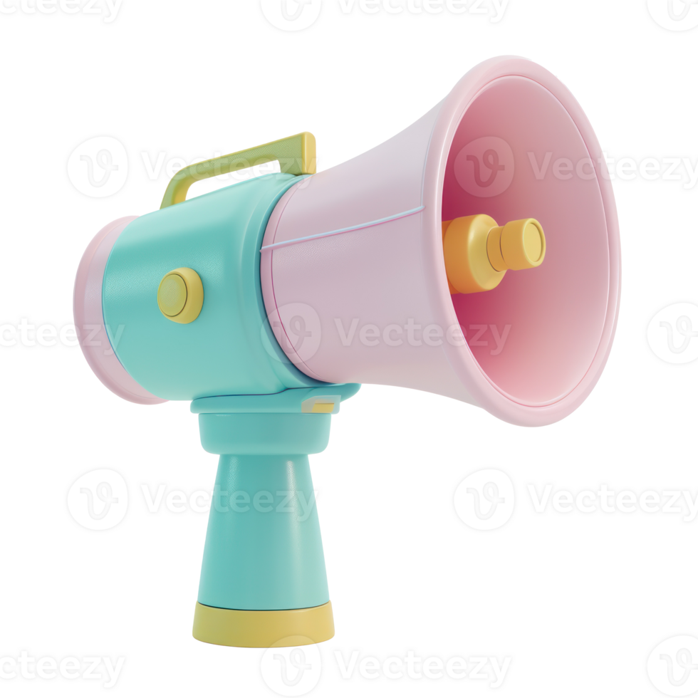 a colorful megaphone on a transparent background png