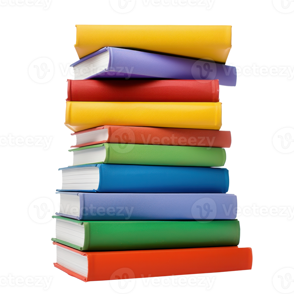 a stack of books on transparent background png