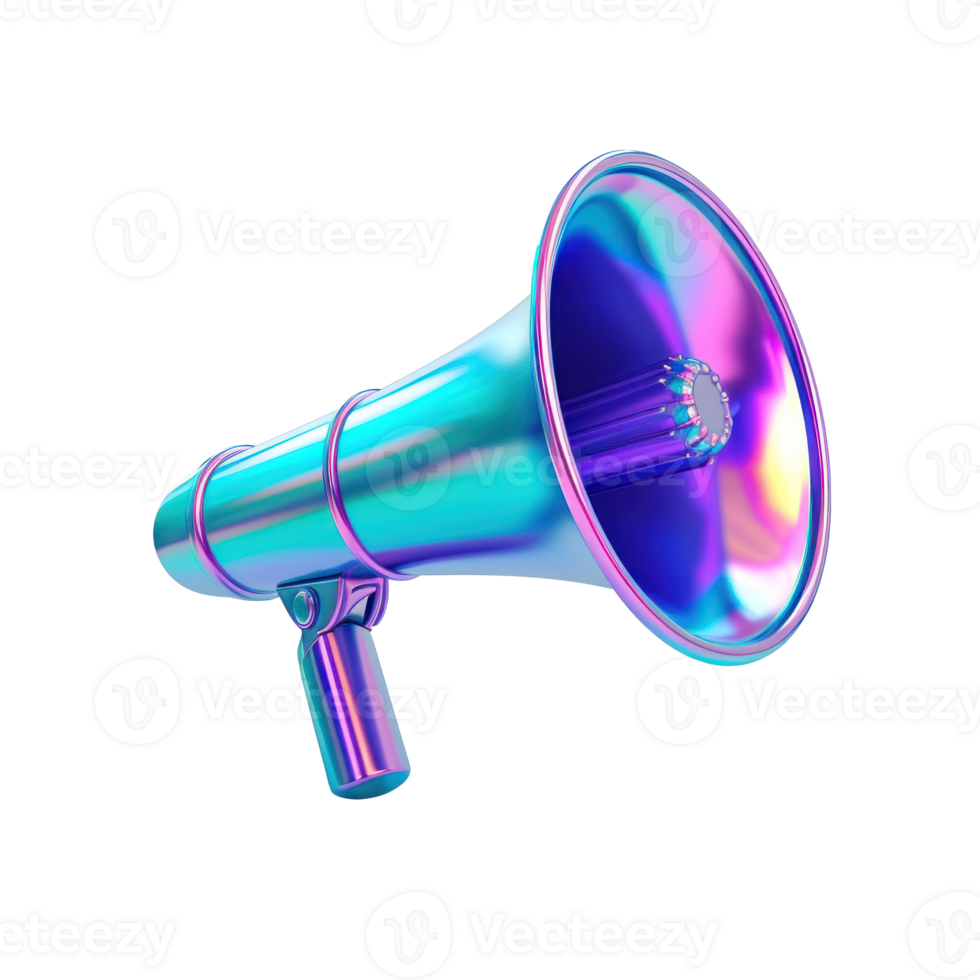a colorful megaphone on a transparent background png