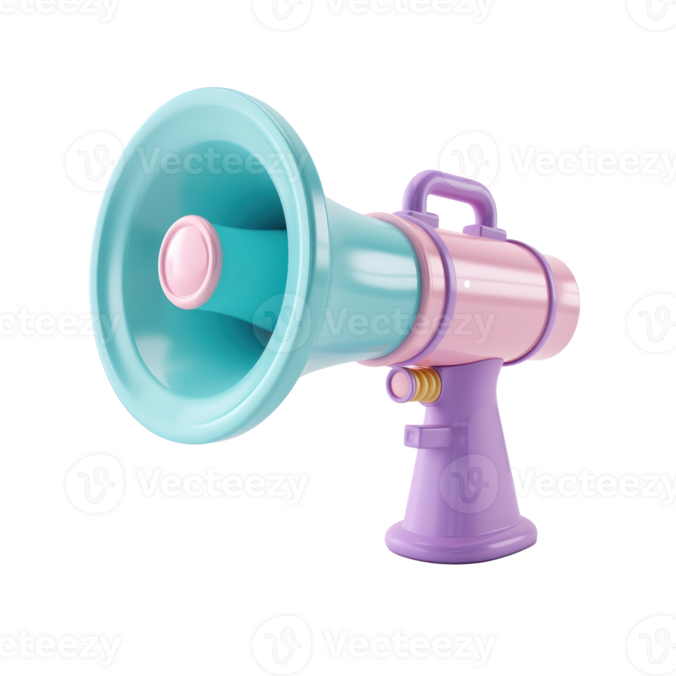 a colorful megaphone on a transparent background png