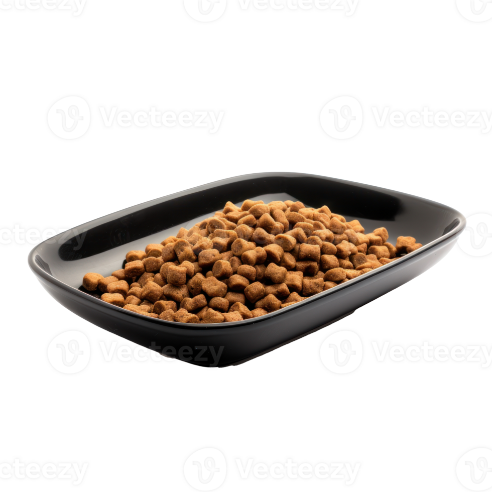 dog food in a metal bowl on transparent background png