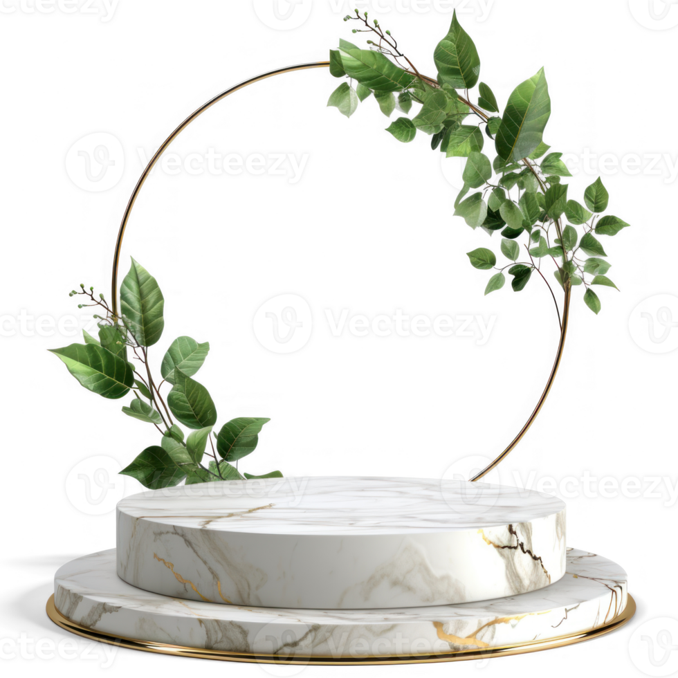 a green plant on a marble pedestal with on transparent background png