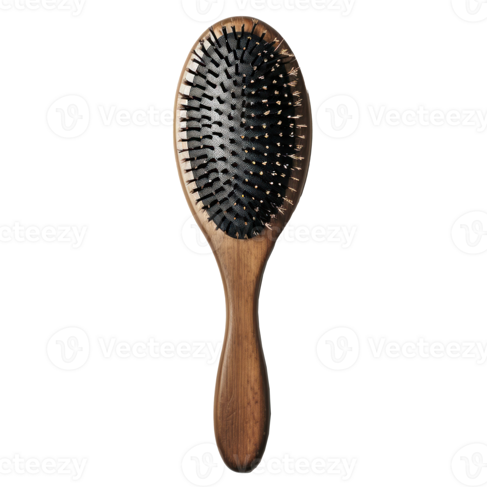 a makeup brush on a wooden handle on transparent background png