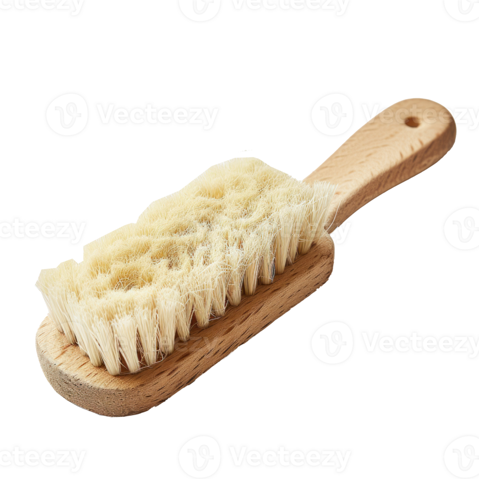 a makeup brush on a wooden handle on transparent background png