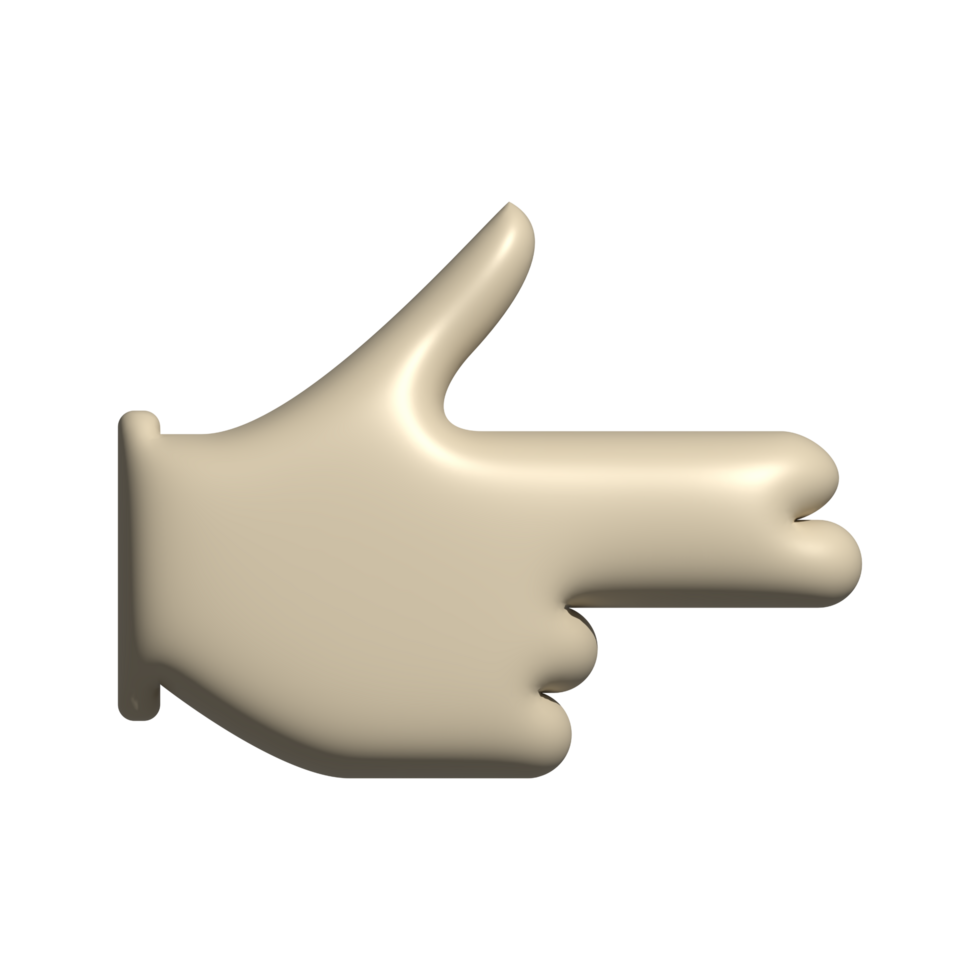 Hand point icon realistic 3d design in cartoon style pointing right png