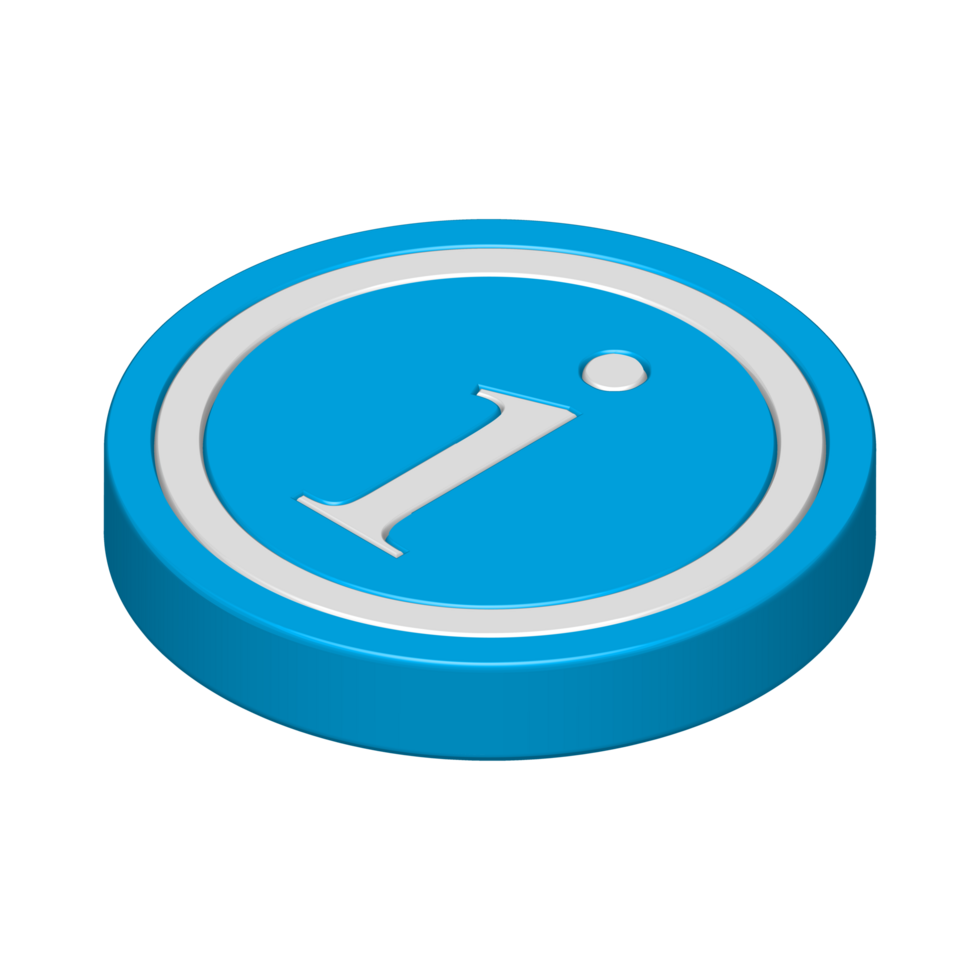 3d info icon realistic of blue button Information symbol for communication business png