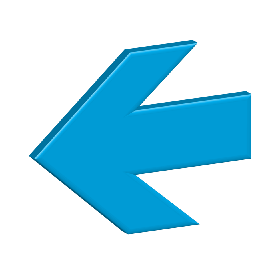 Realistic 3d icon blue arrow direction symbol design for element png