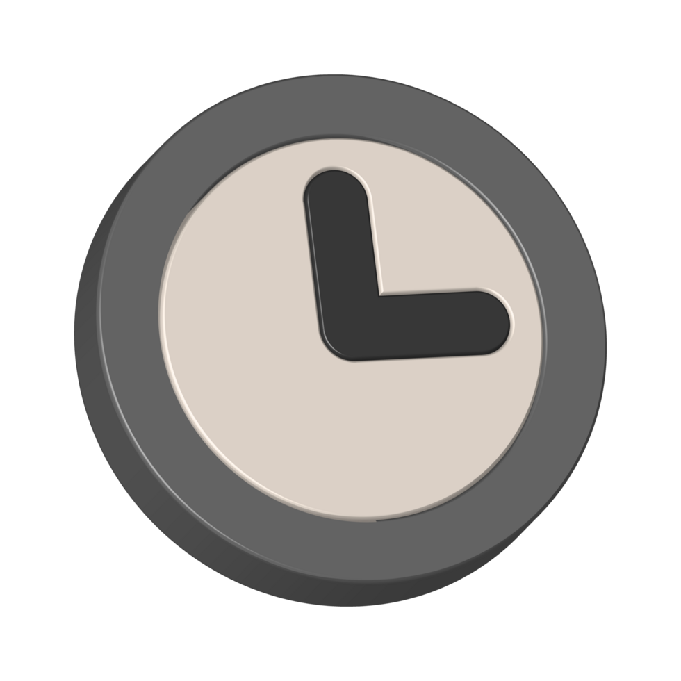 Clock icon for success concept with realistic 3d modern design png