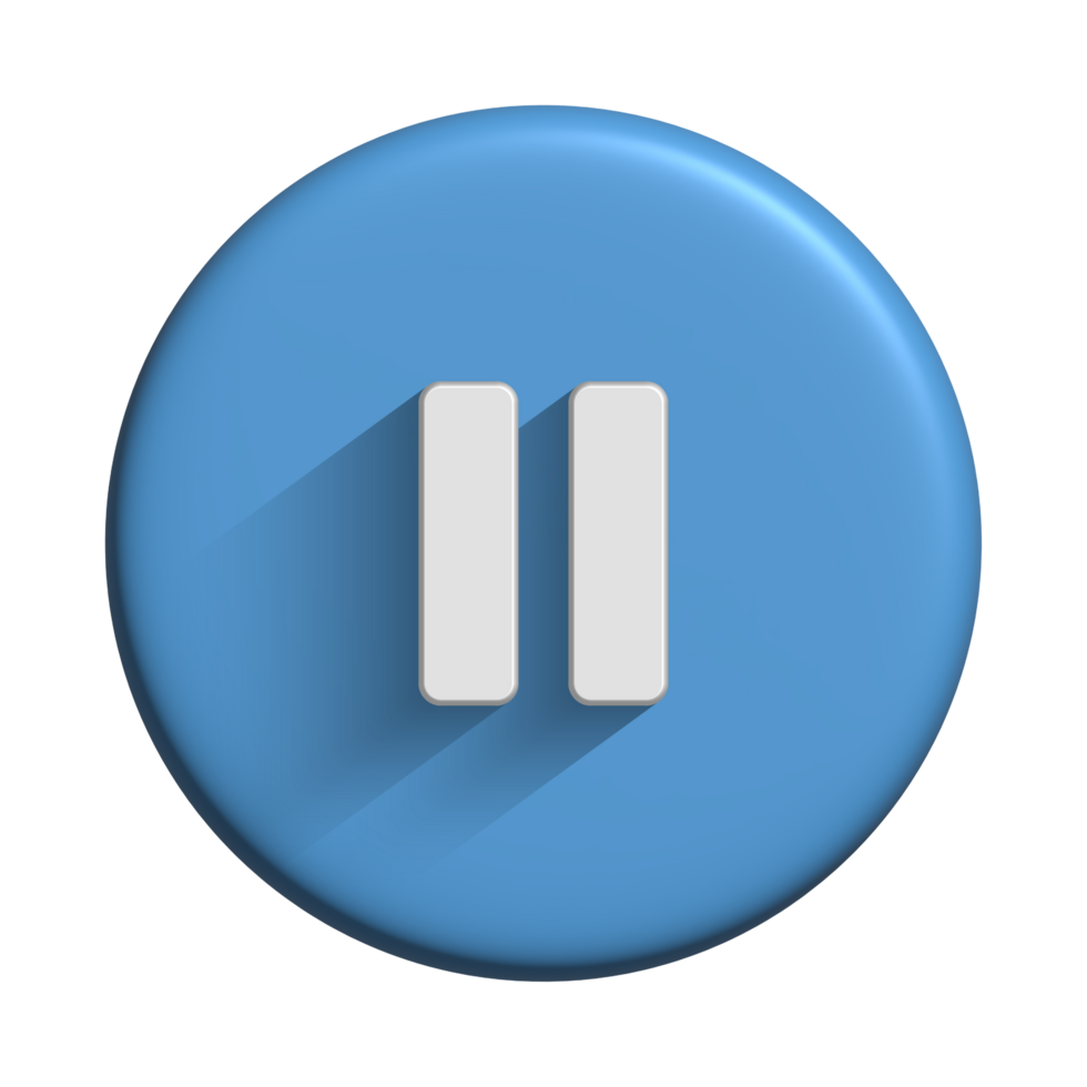 Media player icon audio symbol with 3d blue button design for element png