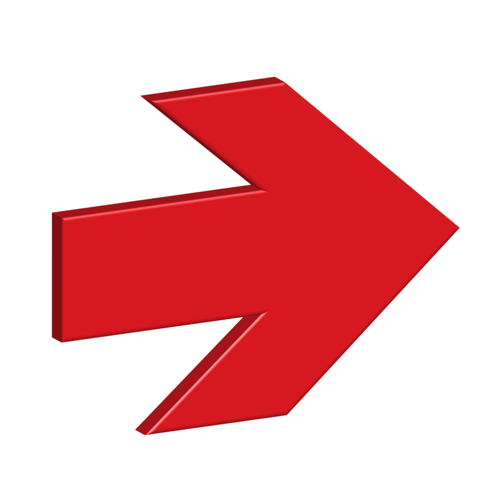 Realistic 3d icon red arrow direction symbol design for element png