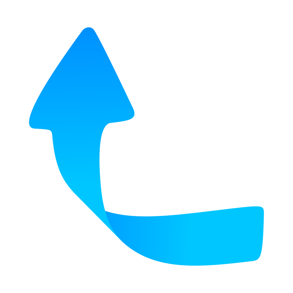 Realistic 3d icon blue arrow direction symbol design for element png