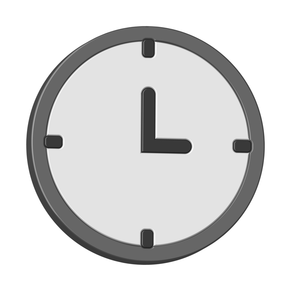 Clock icon for success concept with realistic 3d modern design png