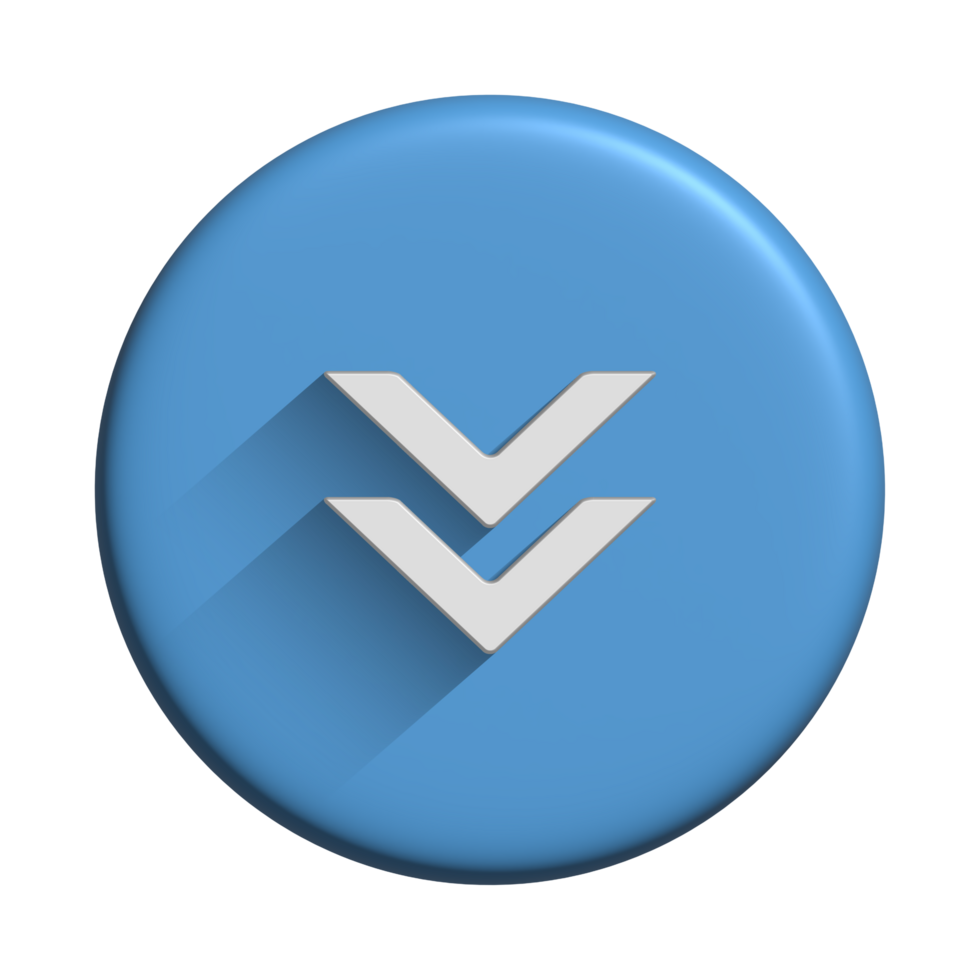Media player icon audio symbol with 3d blue button design for element png