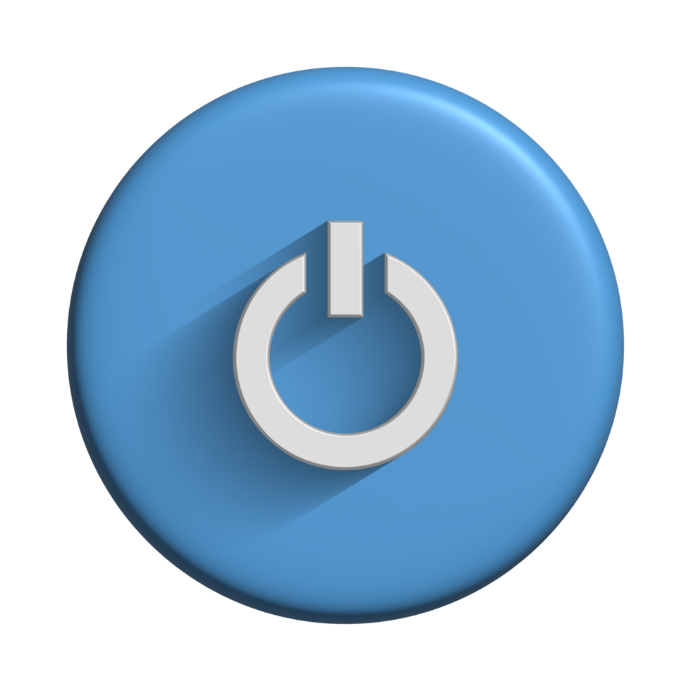 Media player icon audio symbol with 3d blue button design for element png