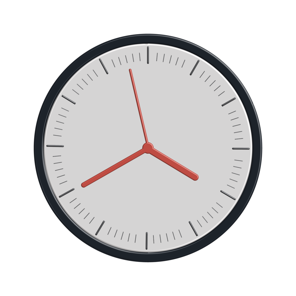 Clock icon for success concept with realistic 3d modern design png