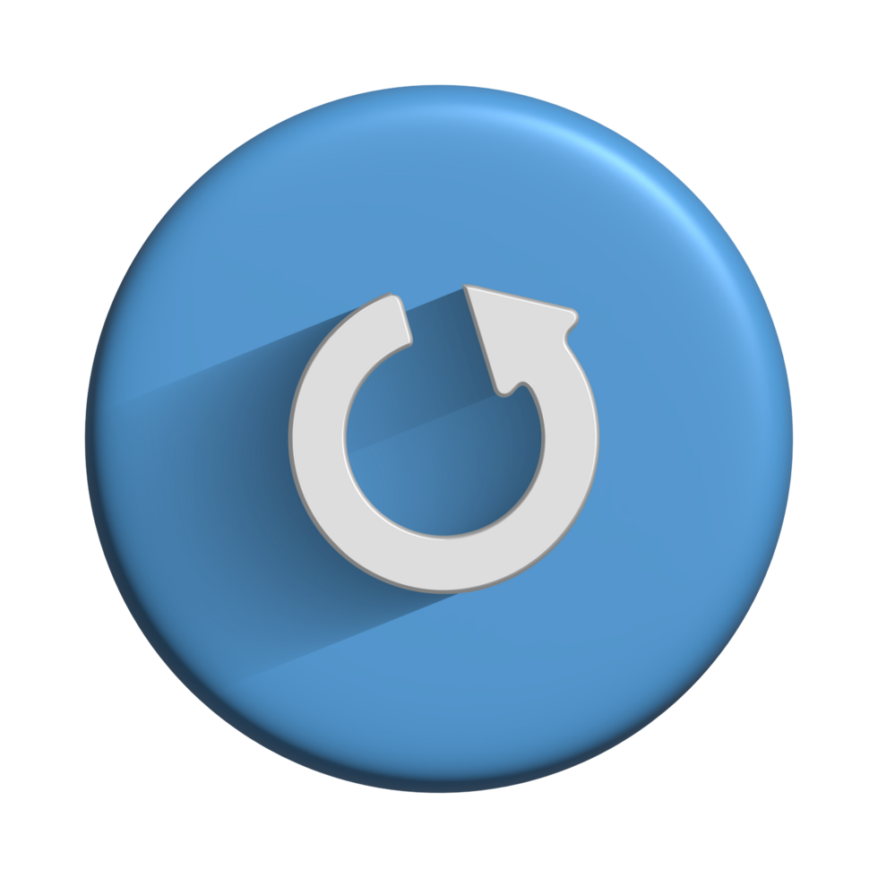 Media player icon audio symbol with 3d blue button design for element png