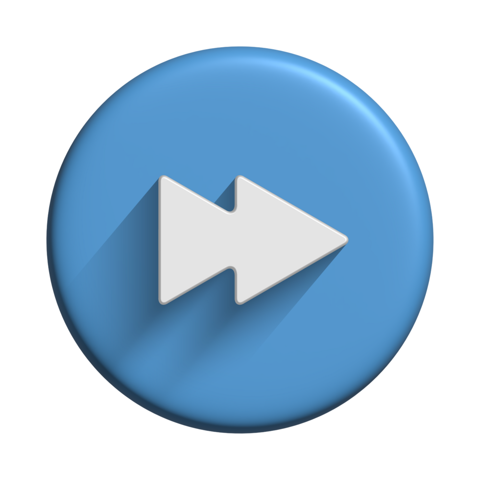 Media player icon audio symbol with 3d blue button design for element png