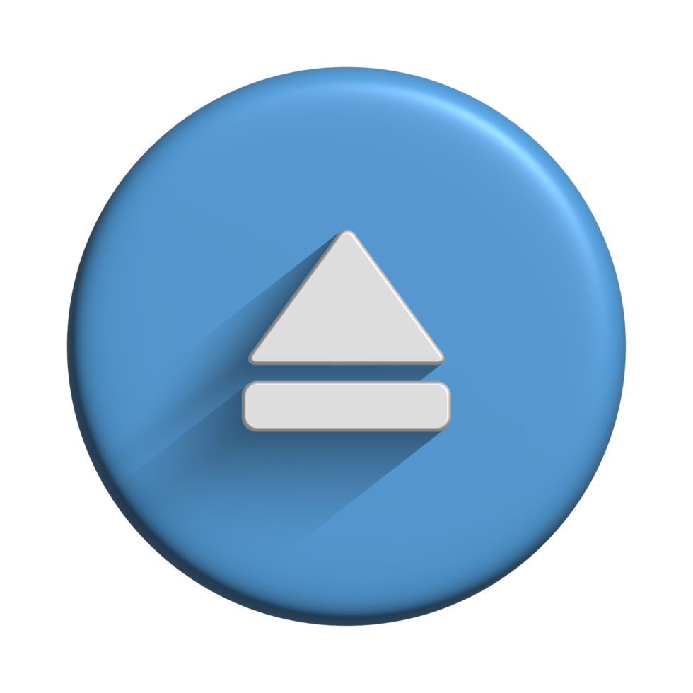 Media player icon audio symbol with 3d blue button design for element png