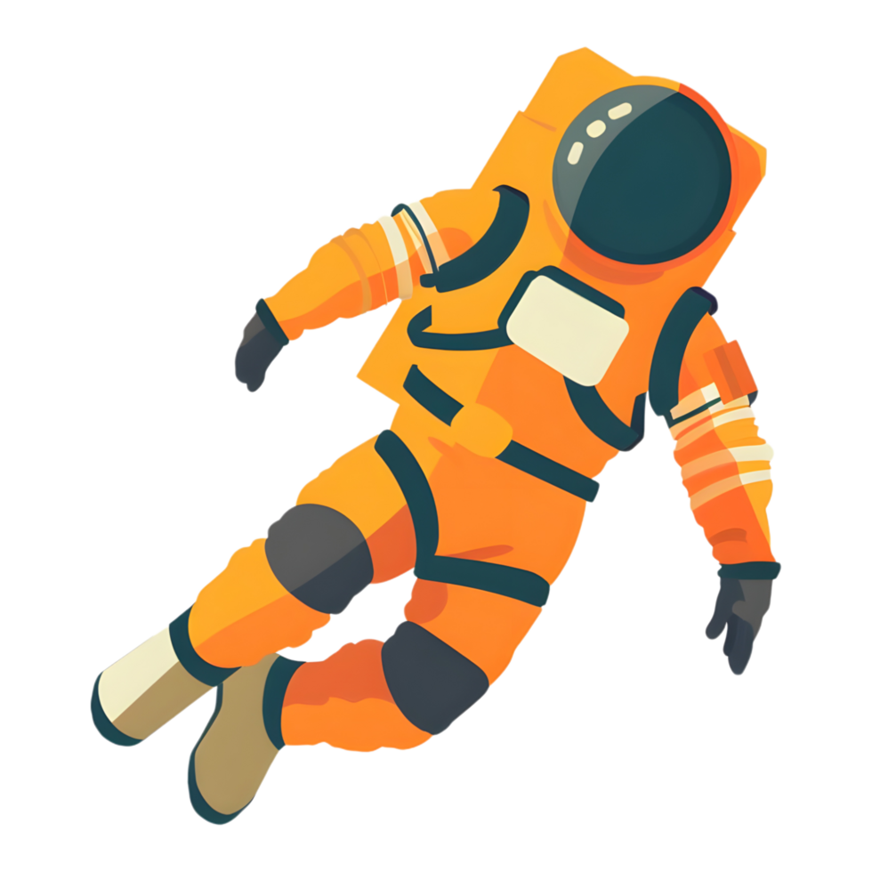 Astronaut colored flat icon against transparent background png
