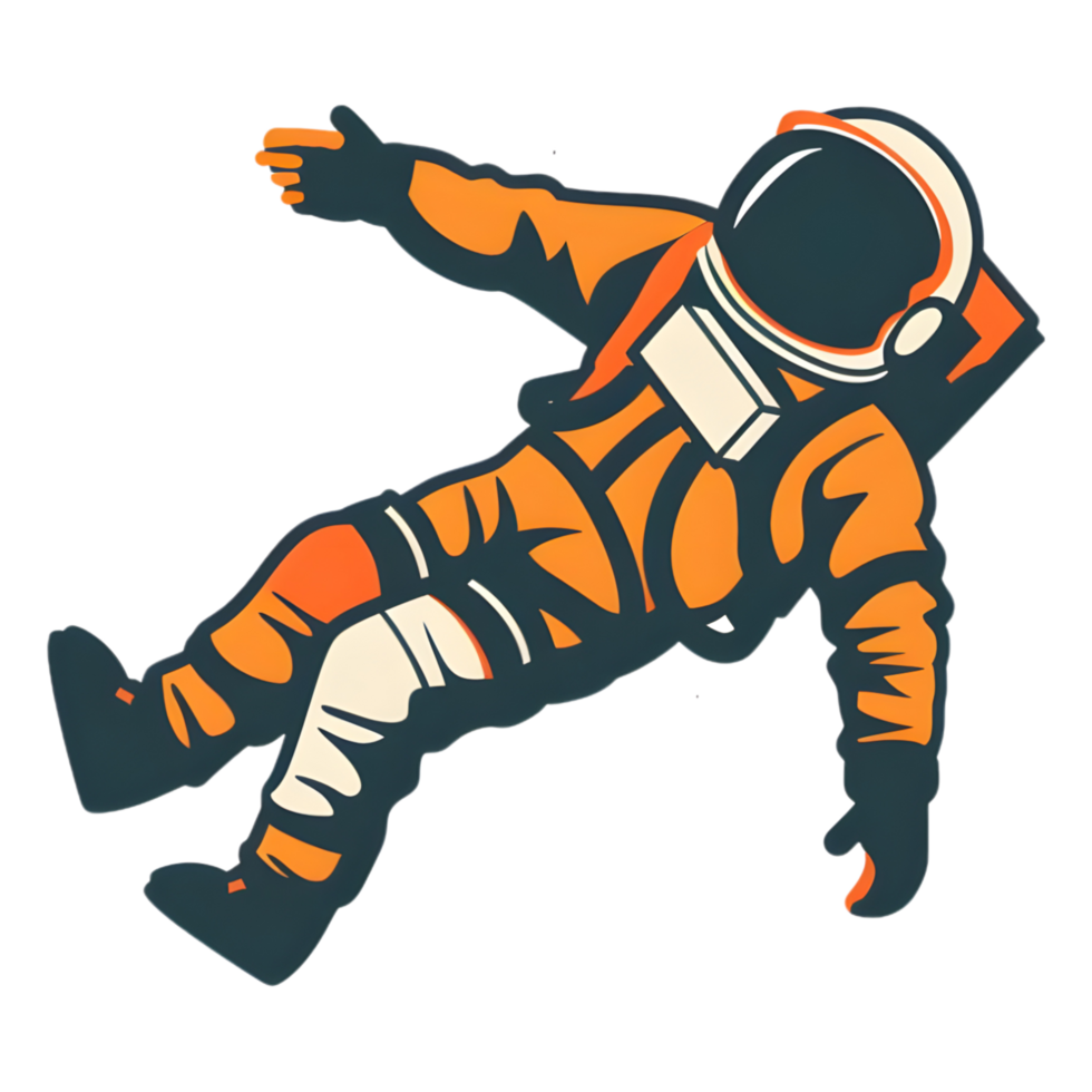 Astronaut colored flat icon against transparent background png