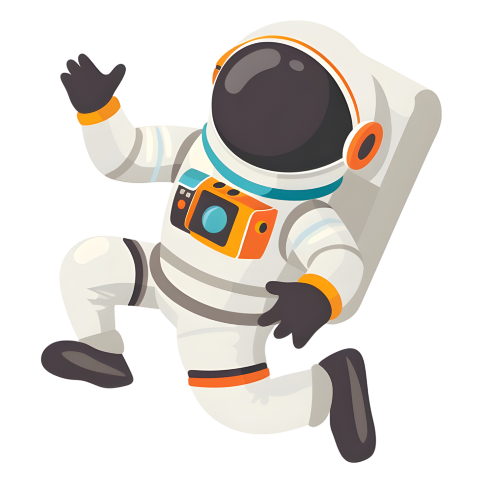 Astronaut colored flat icon against transparent background png