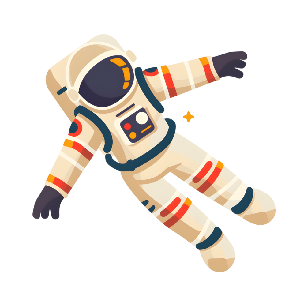 Astronaut colored flat icon against transparent background png