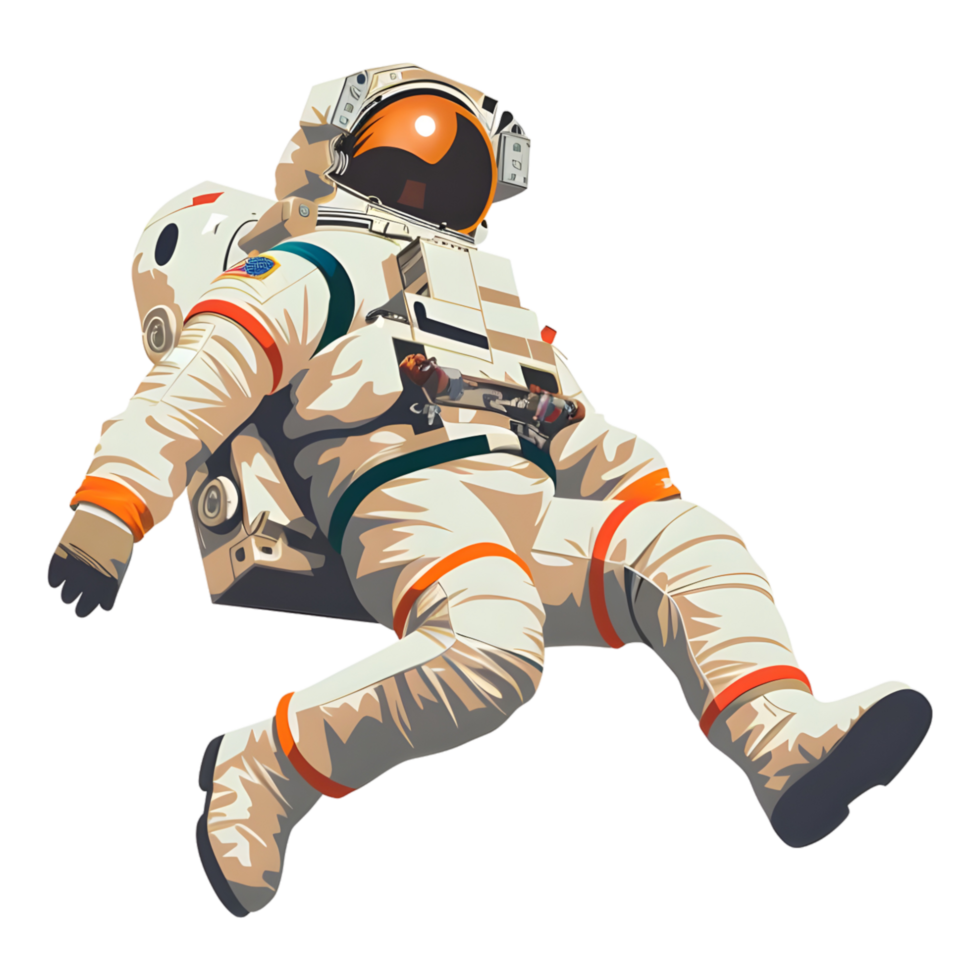 Astronaut colored flat icon against transparent background png