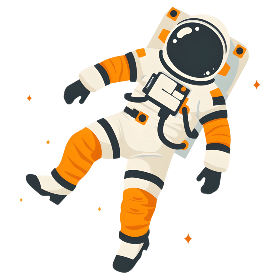 Astronaut colored flat icon against transparent background png