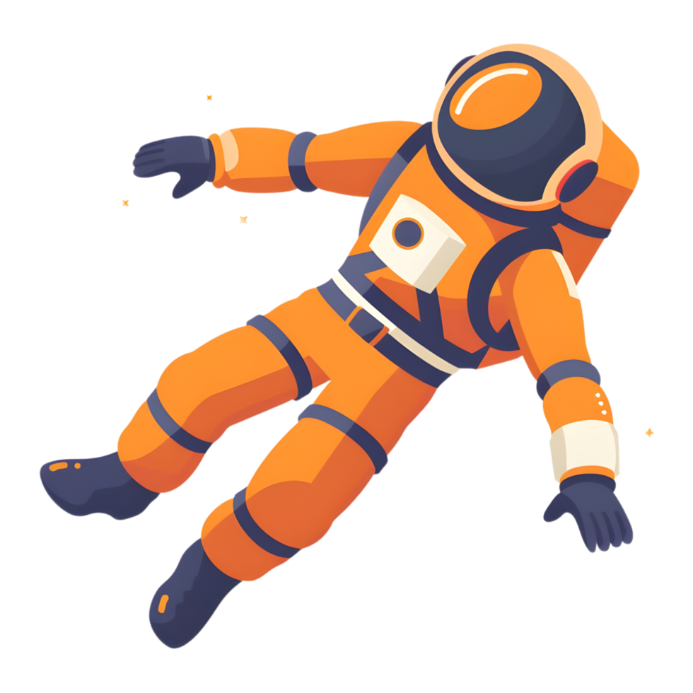 Astronaut colored flat icon against transparent background png