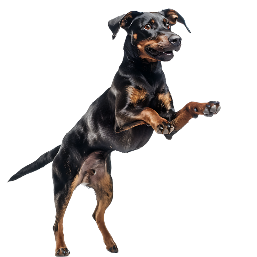 Isolated dog jumping on transparent background png