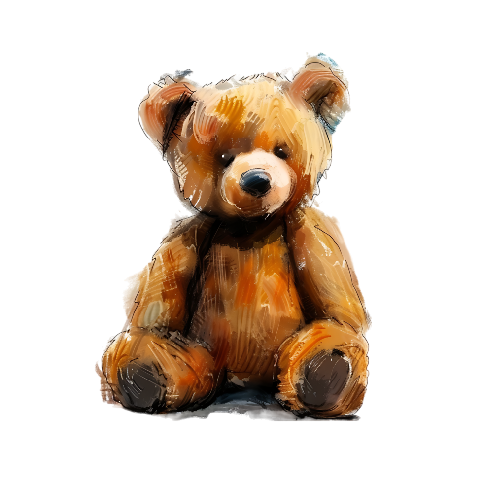 Isolated Teddy bear over transparent background png