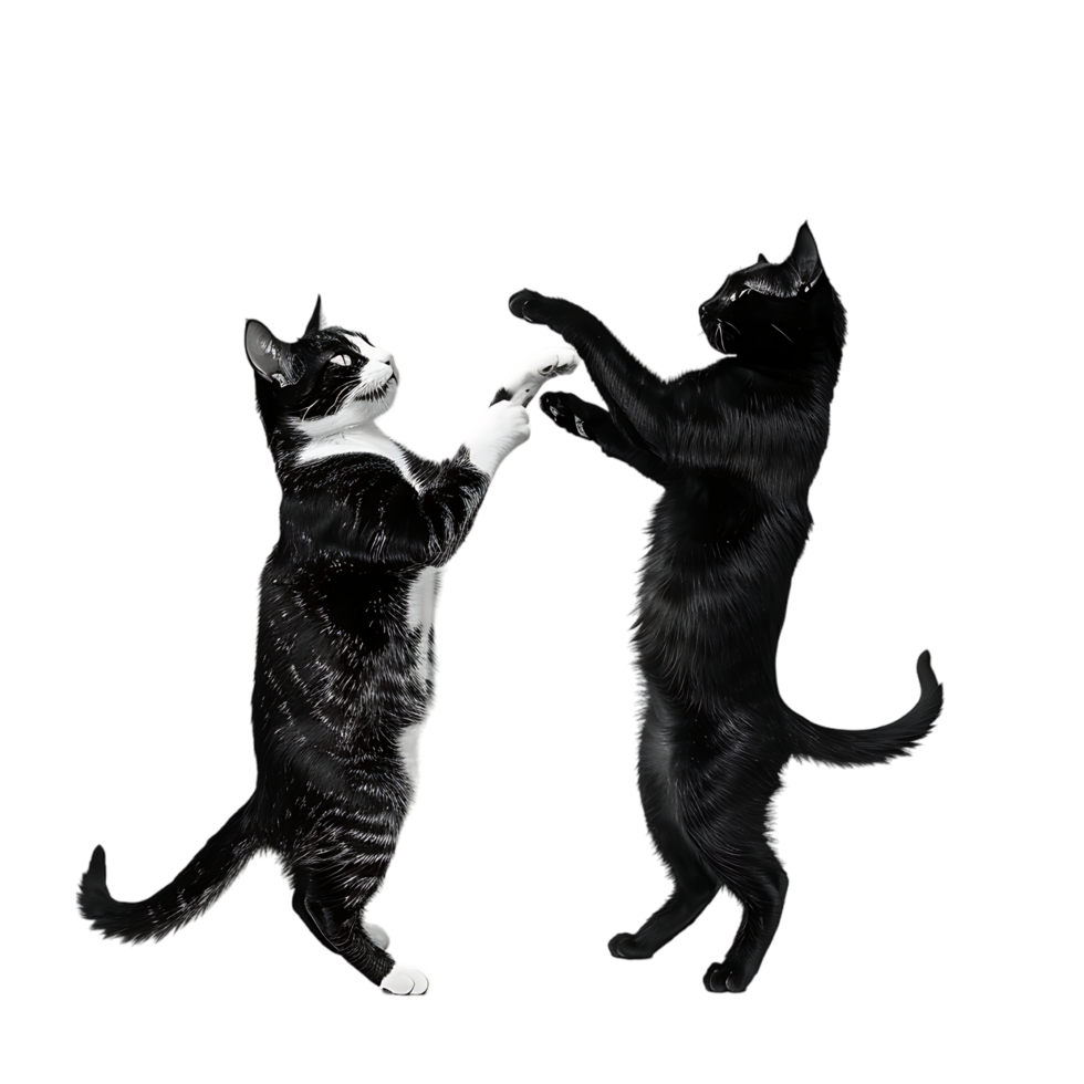 Siamese fighting alternating black and white over transparent background png