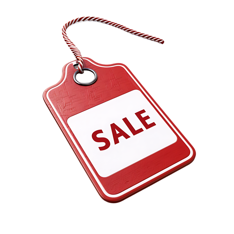 A vivid red label featuring a white counterpart boldly proclaims SALE png