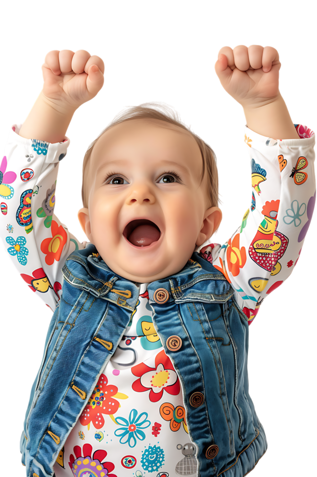 Happy baby, isolated against a transparent background png