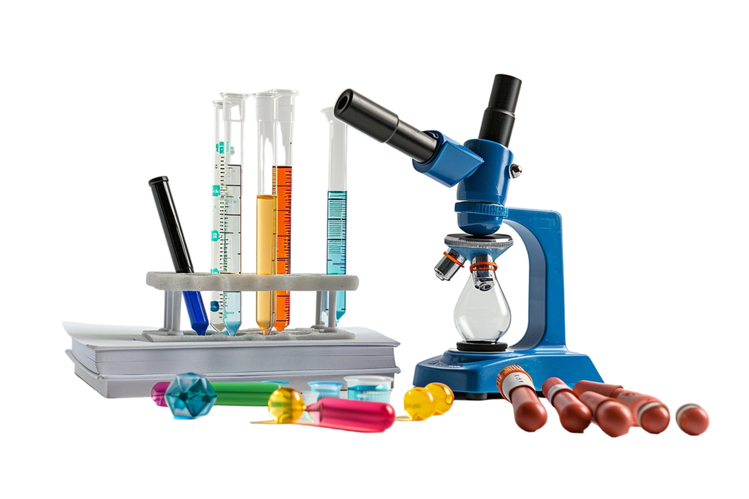 Isolated school science equipment on transparent background png