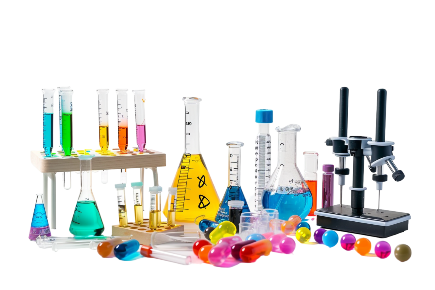 Isolated school science equipment on transparent background png