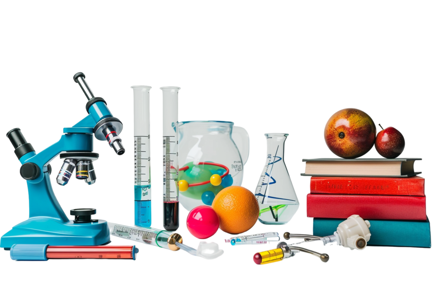 Isolated school science equipment on transparent background png