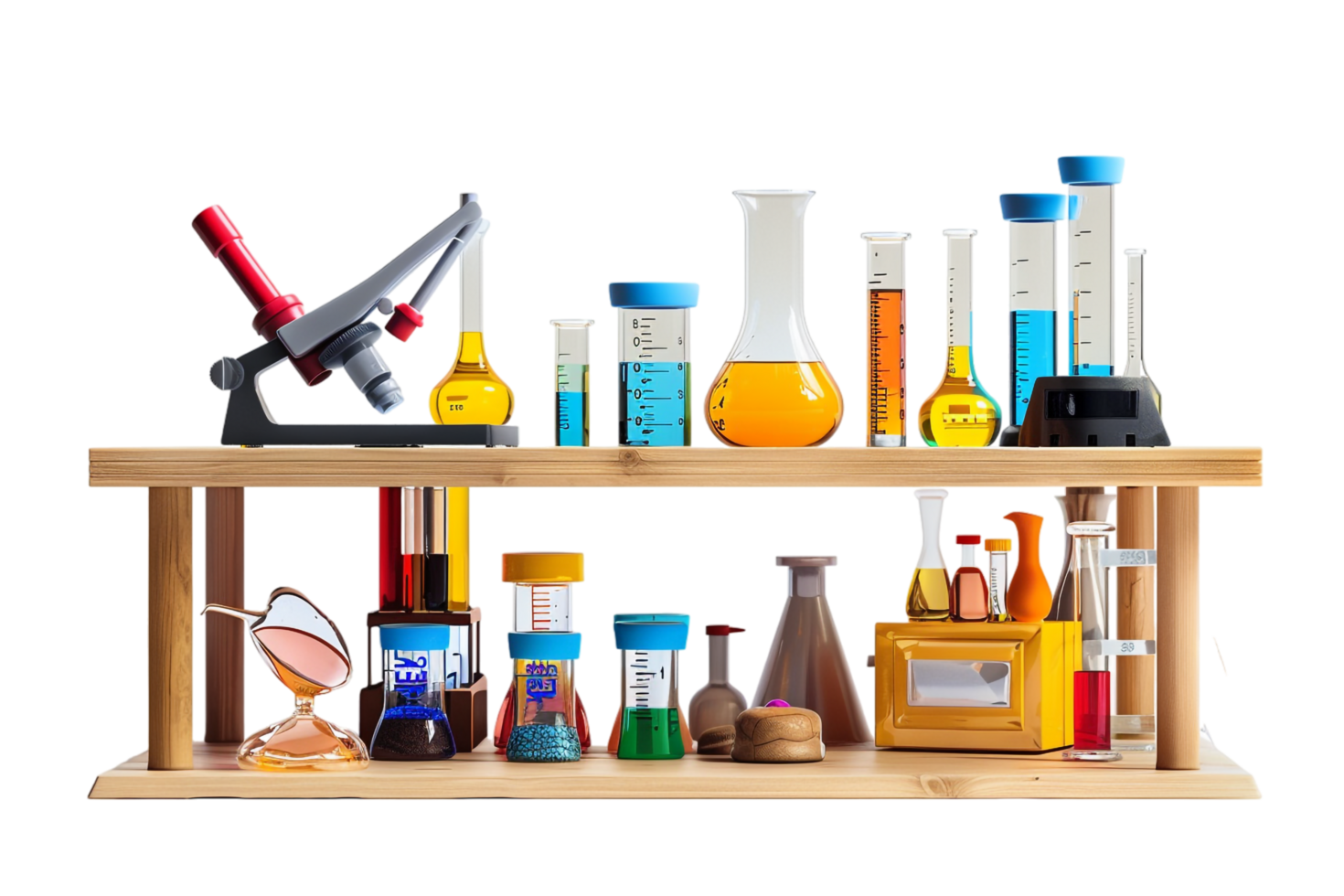 Isolated school science equipment on transparent background png