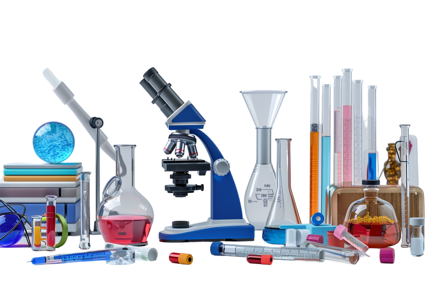 Isolated school science equipment on transparent background png