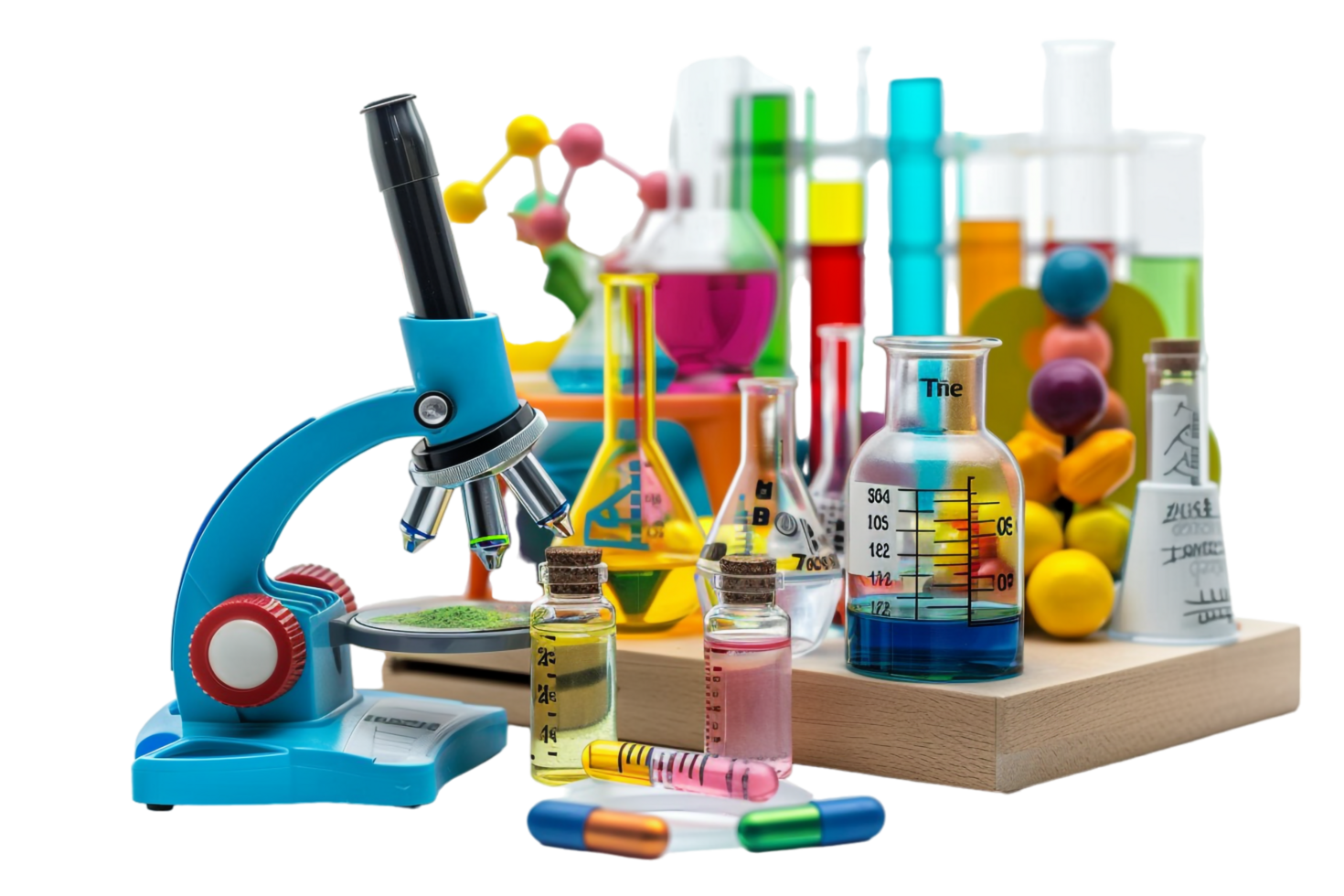 Isolated school science equipment on transparent background png
